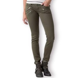Miss Me Mid-rise Skinny Stretch Pants Army Green